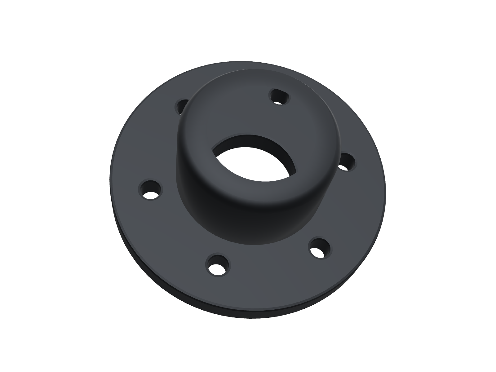 A cast flanged bush with six bolt holes