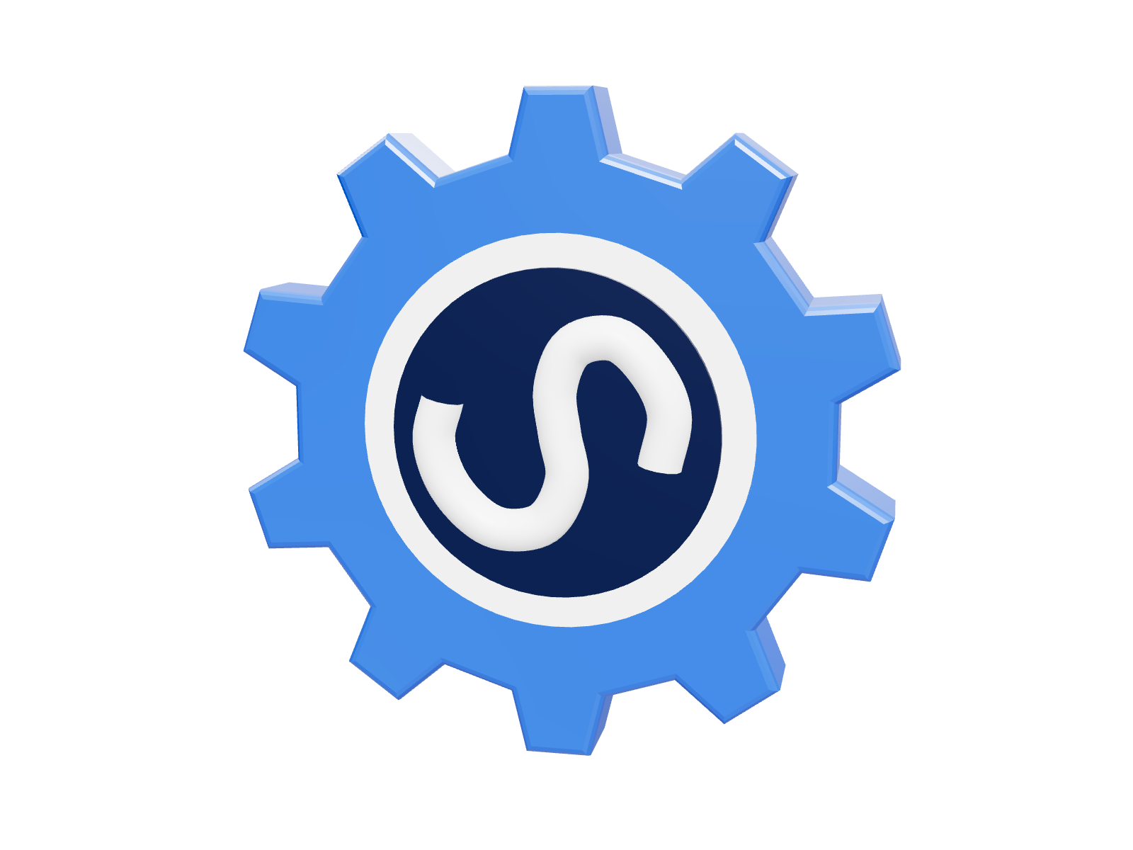 The Shahab Enterprises mark: an S inside a blue gear